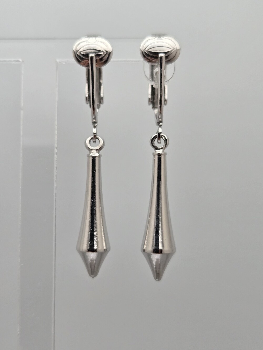 Vintage Sarah Coventry Canada Silver Tone Clip On Drop Earrings 1960s Signed - Picture 6 of 13